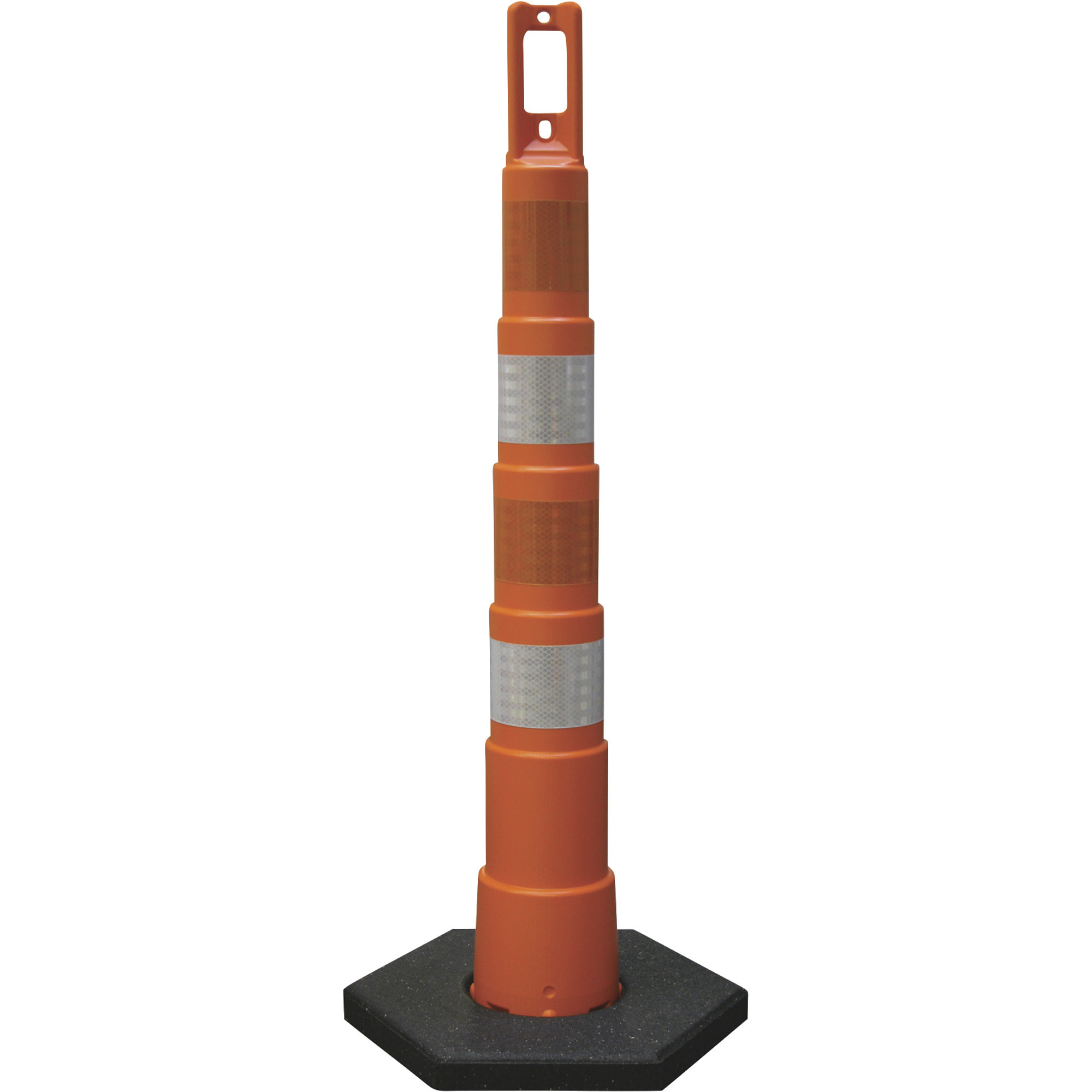 Plasticade Navicade Traffic Channelizing Cone - 4in. High Intensity Prismatic Sheeting, Model# 650R1-O-4-HIP-A